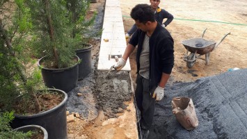 Taş Duvar Üstü Mermer Uygulaması